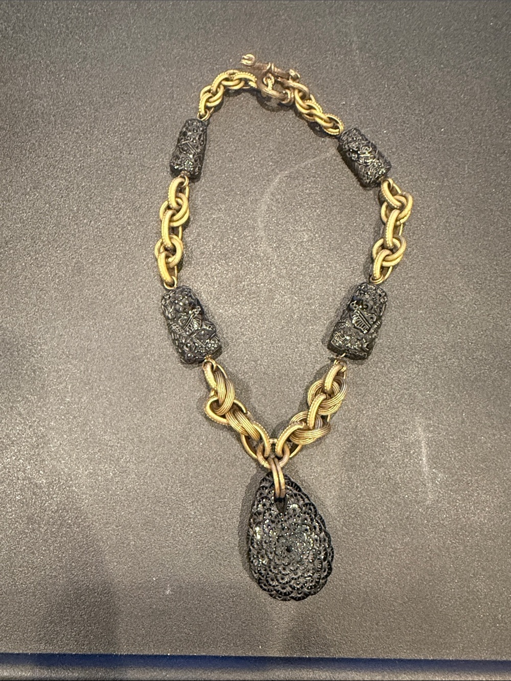 Vintage Stephen Dweck onyx statement Pendant Necklace.